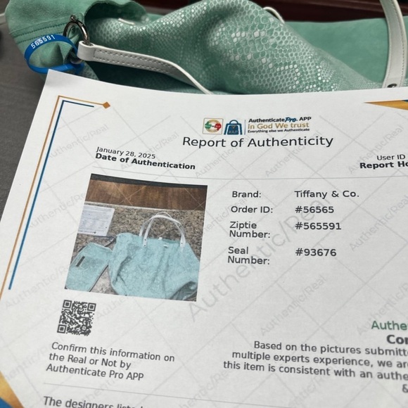 Tiffany & Co. Reversible Snakeskin Print Suede Tote - Picture 9 of 12